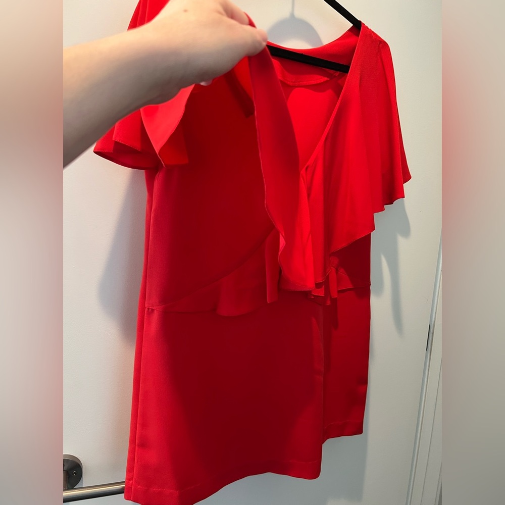 Zara Basic Mini Red Dress Size: Medium - image 4